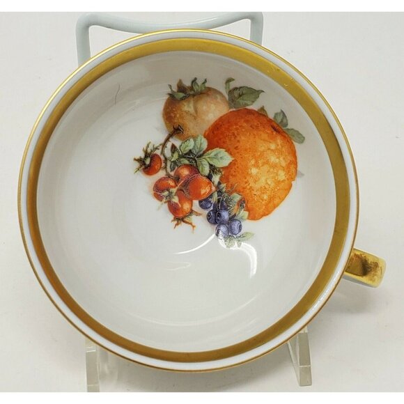 Jaeger Co. Bavaria Footed Teacup Orchard Orange Berries Cup Only VTG - Picture 3 of 10
